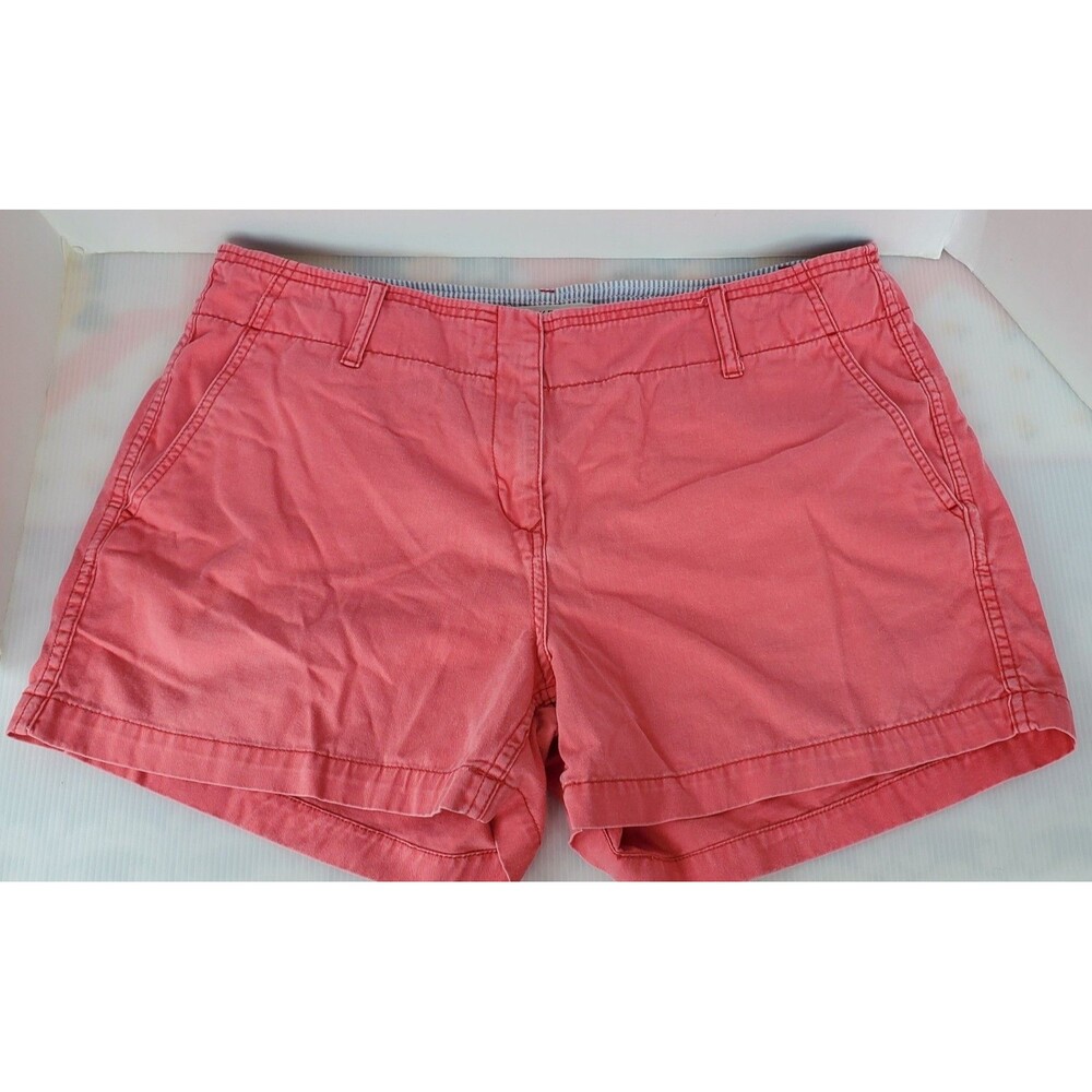 Tommy Hilfiger Shorts Womens Size 16 Coral Pink Chino Mid Rise Khaki VTG Y2K